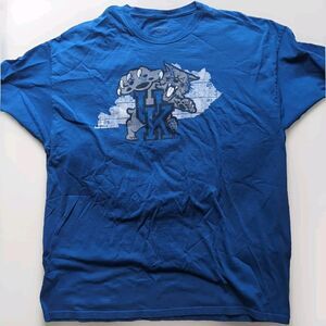 Captivating Apparel Kentucky Wildcats Men's 2XL Blue Short Sleeve Shirt Cotton